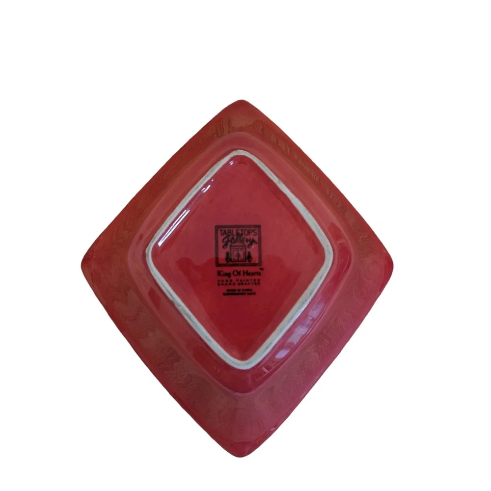 King of Hearts Tabletops Gallery Playing Cards Ceramic Snack Plates Set of 4